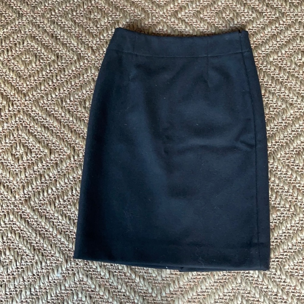 J Crew thick wool pencil skirt black size 0